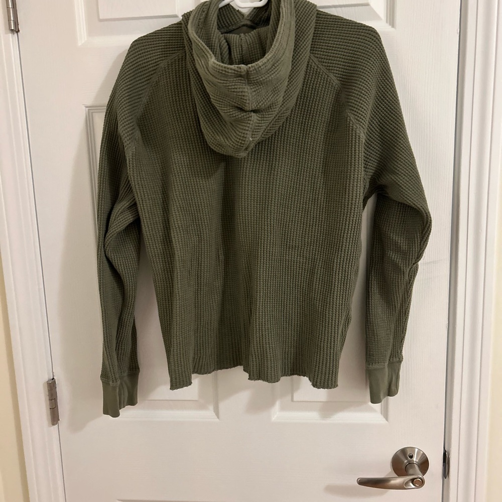 Free People Sage Green Hooded Sweater - Picture 3 of 4